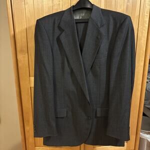 C&R Clothiers Vintage Gray Wool Suit Men's 44L 38 Union Made USA ACTWU